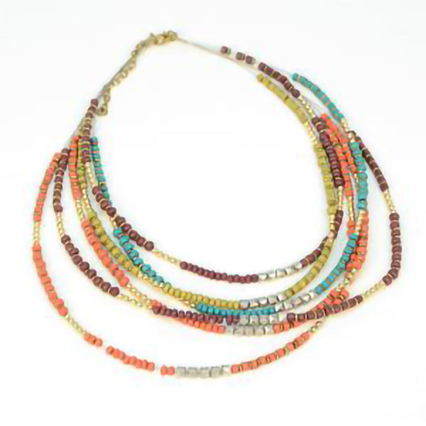 Six Strand Beaded Necklace
