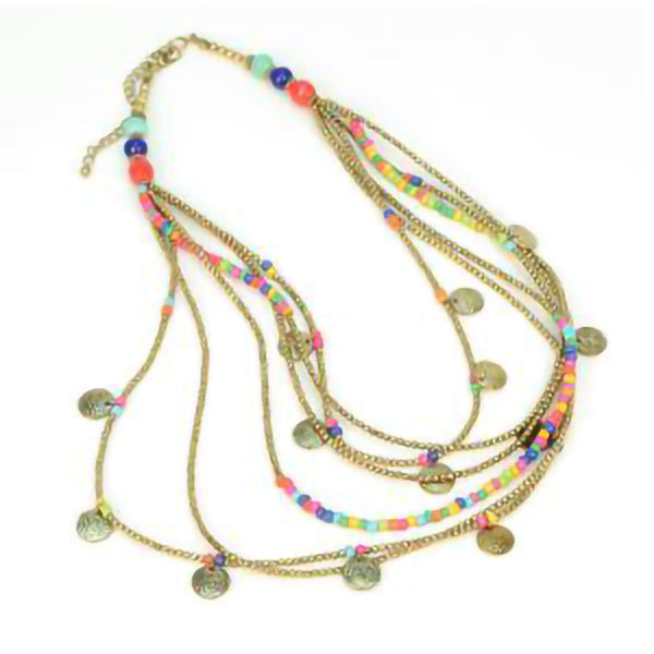 Rainbow Charm 6-strand Necklace