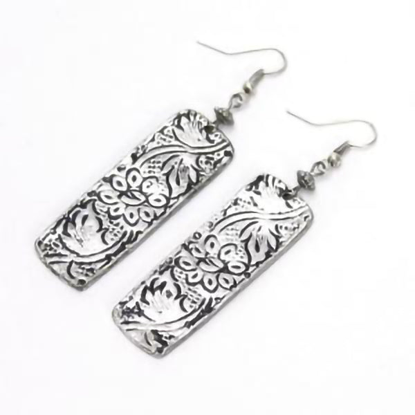 Stamped Floral Earrings