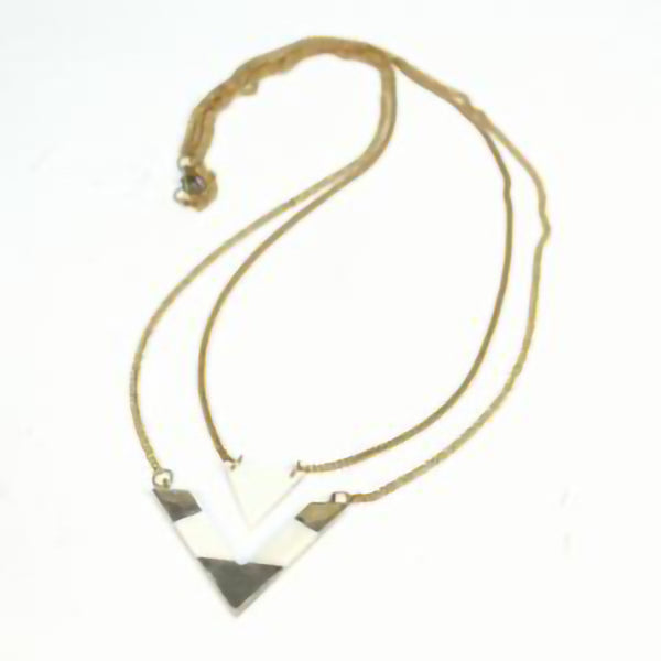 Brass & Bone Chevron Necklace