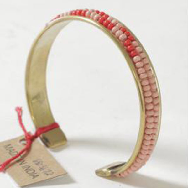 Coral Beaded Cuff