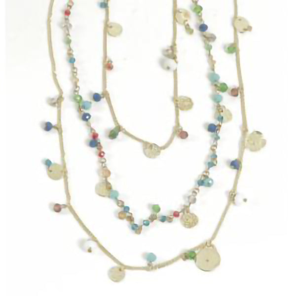 Three Strand Medallion Necklace