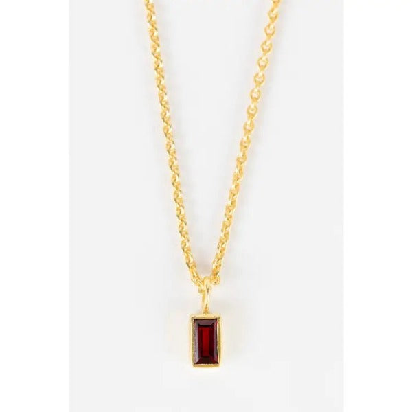 Gold-Plated Garnet Necklace