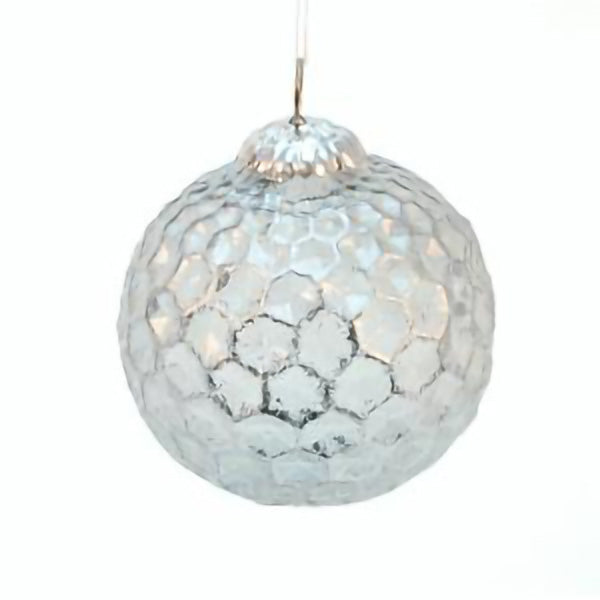 Dimpled Silver Ornament Ball