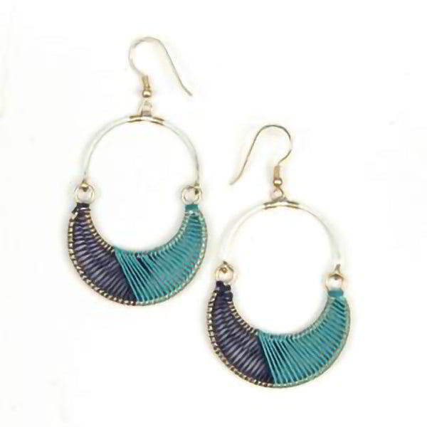 Teal Thread Earrings