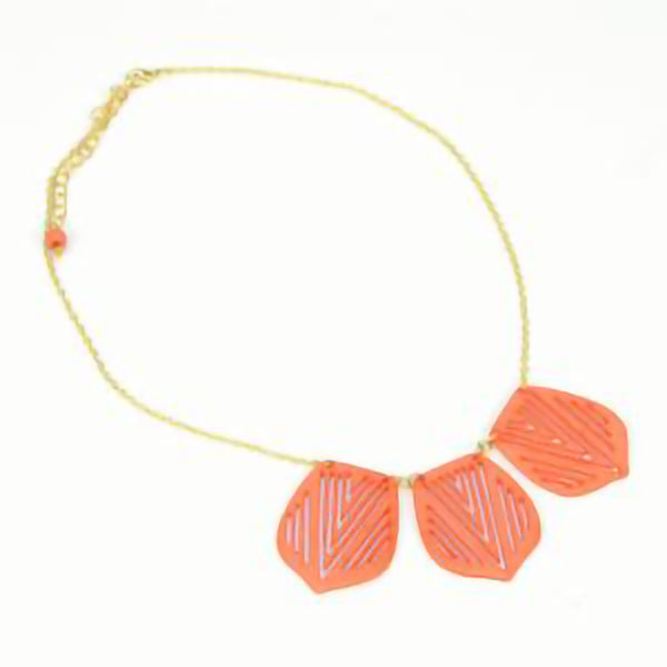 Peach Leaves Necklace
