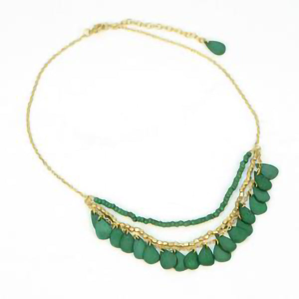Green Wood Chips Necklace