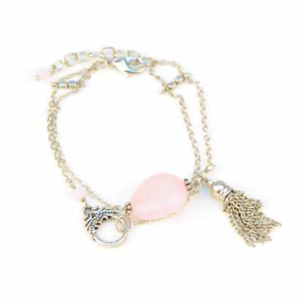 Rose Quartz Tassel Bracelet