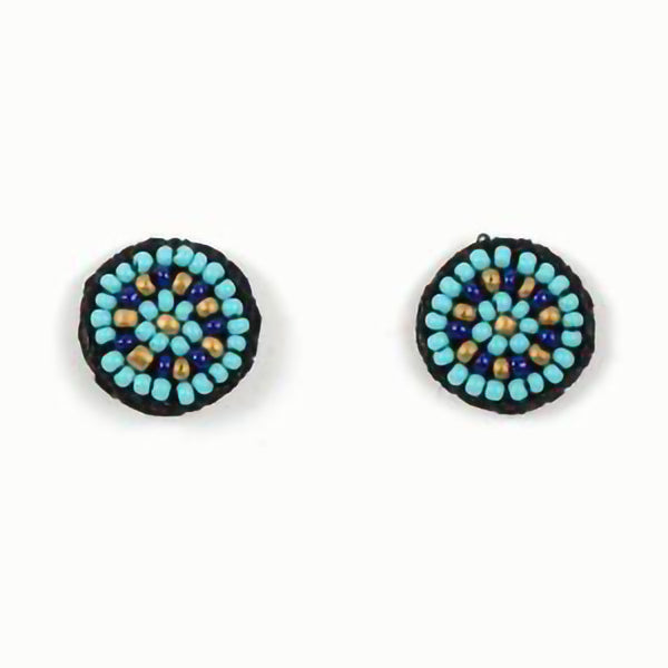 Aqua Zari Stud Earrings