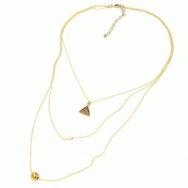 Three Layer Brass Necklace