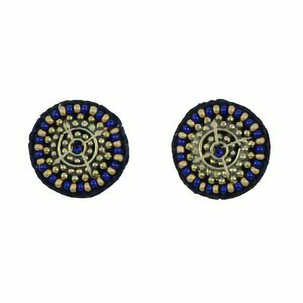 Navy Zari Stud Earrings