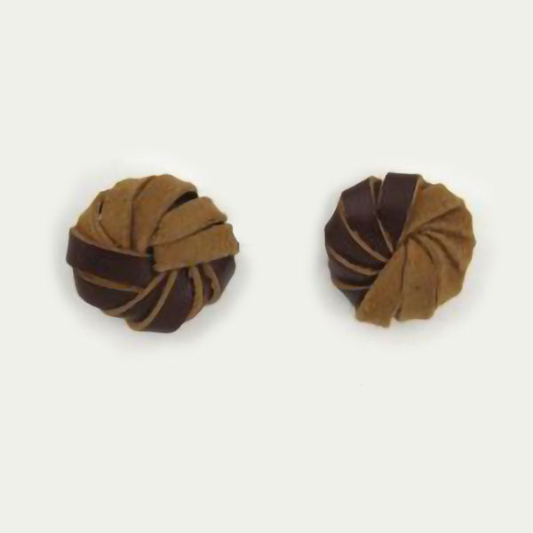 Leather Wrapped Stud Earrings