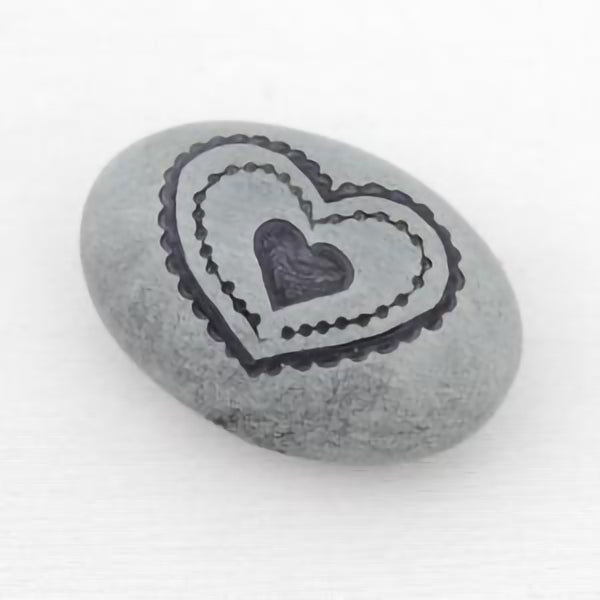 Double Hearts Stone Paperweight