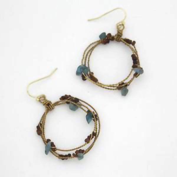 Coiled Wire Bead Earrings