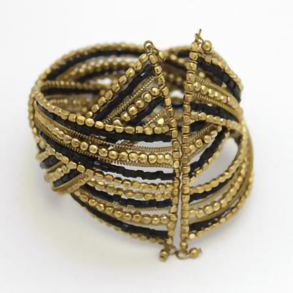 Gold & Black Glitter Cuff