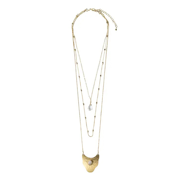 Moonstone Shield Double Necklace