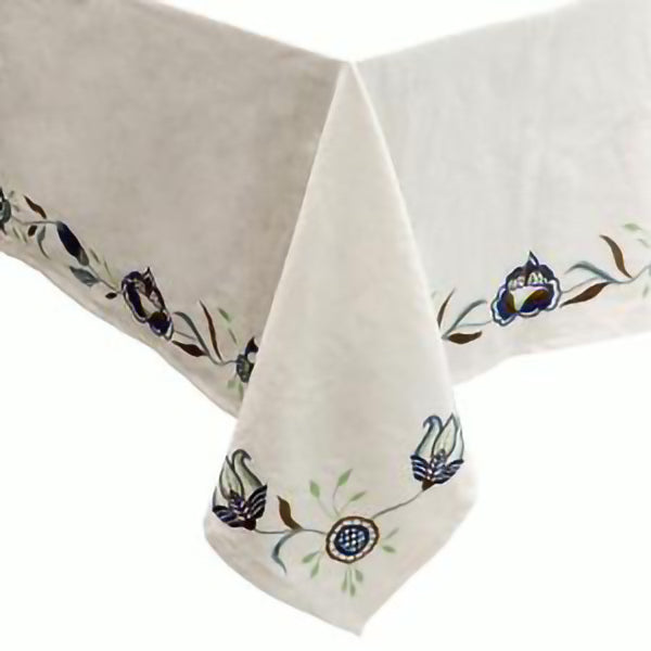 Floral Vines Embroidered Tablecloth