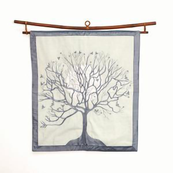 White Moon Tree Wall Hanging