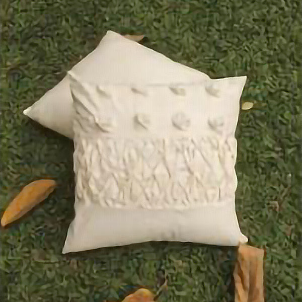 Ruched Cream Cushion (** COVER ONLY **)