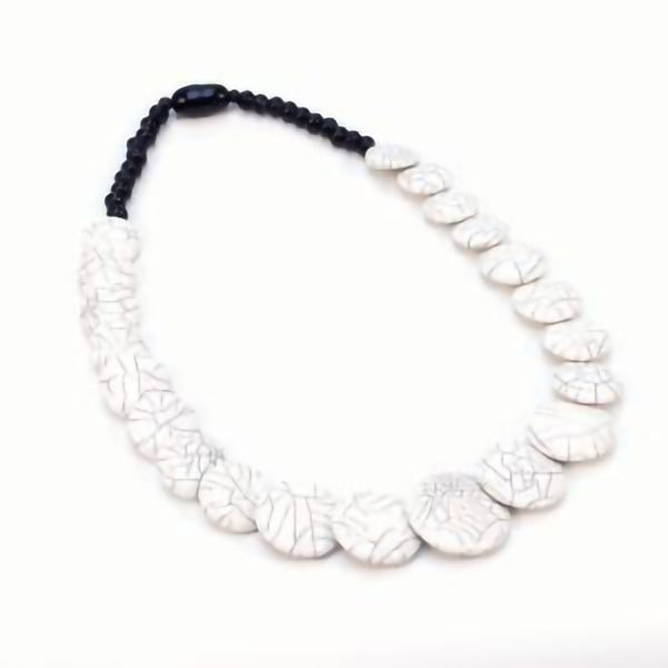 White Crackle Necklace