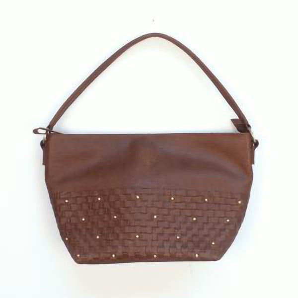 Basket Weave Eco-Leather Shoulder Bag