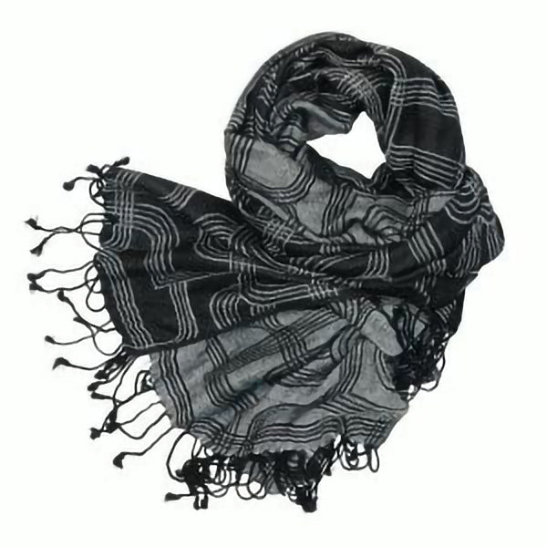 Grey Lines Viscose Scarf