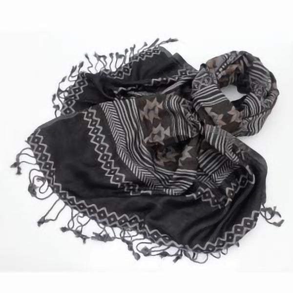 Grey & Brown Geometric Blend Scarf