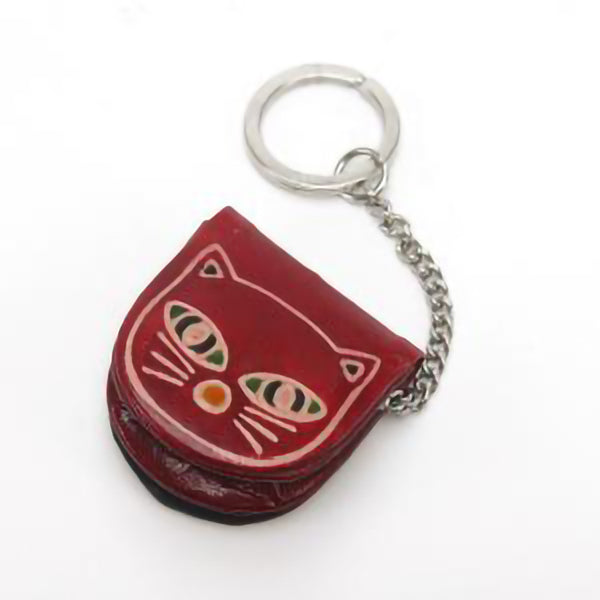 Red Kitty Eco-leather Keychain