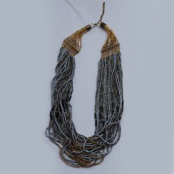 Grey Bead Mutli-Strand Necklace