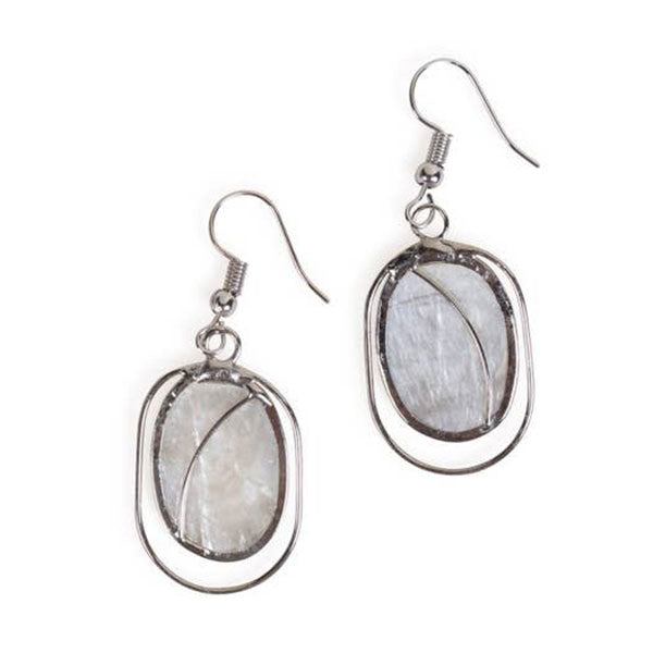 Oval Capiz Earrings