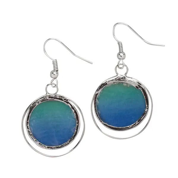 Ocean Blue Capiz Earrings