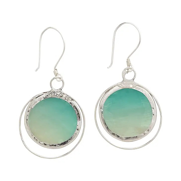 Aqua Waves Capiz Earrings