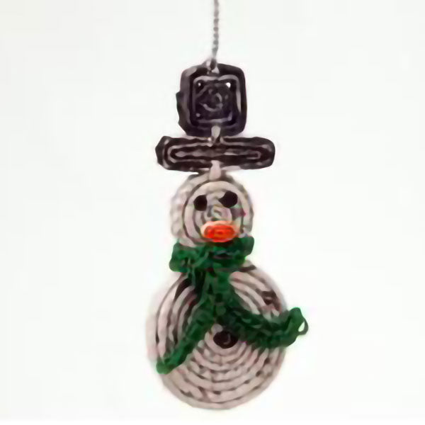 Newspaper Snowman Ornament