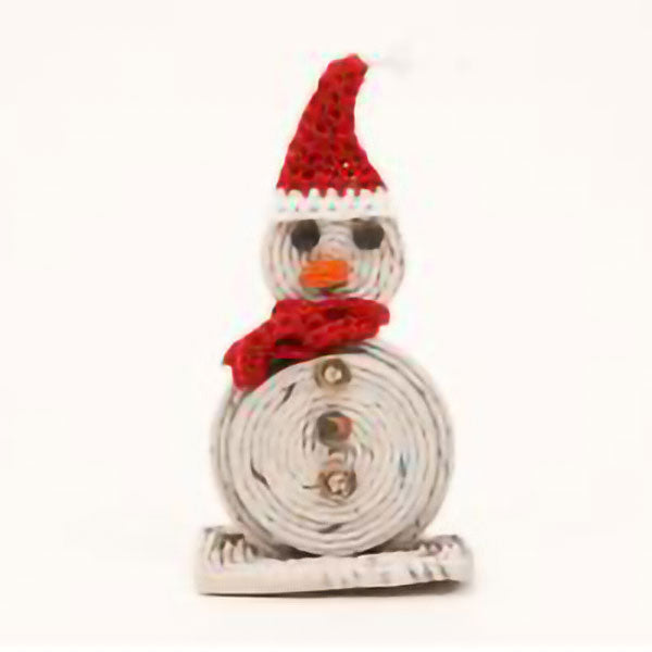 Newspaper Snowman (Red)