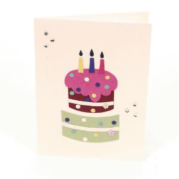 Happy Birthday Cake- Cute Letterpress Greeting Card — Naebr Design