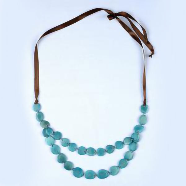 Teal "Smarties" Tagua Necklace