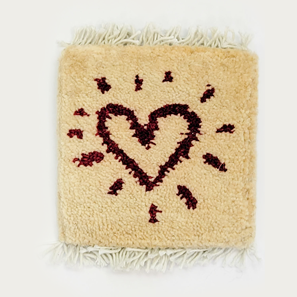 Sparkling Heart Rug Coaster (in black only)
