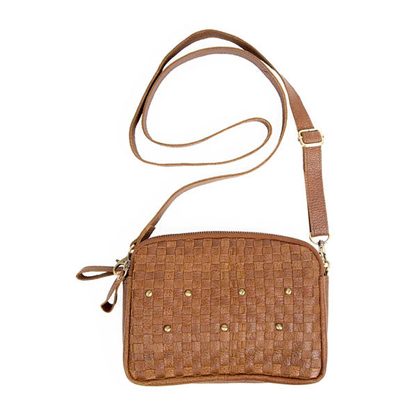Eco-Leather Basketweave Shoulder Purse